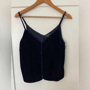 Madewel Midnight Blue Velvet Top